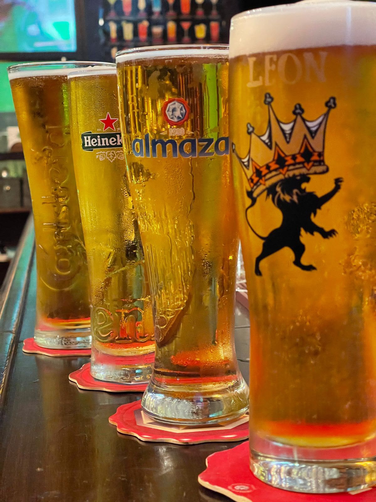 Cold pints lined up at Celtic Irish Bar